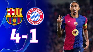 Barcelona vs Bayern Munich 41 UEFA Champions League 2425  MATCH REVIEW [upl. by Chester]