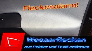 Wasserflecken in Polsterflächen entfernen  Innenraumreinigung  Türverkleidung reinigen [upl. by Laamak]