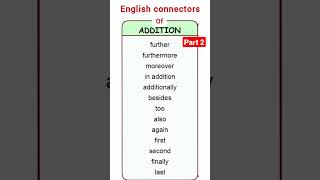 english connectors  english linkers  transition words in english  connectors of addition [upl. by Nothsa128]