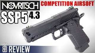 Novritsch SSP5 43 IPSC Competition Pistol Hi Capa GBB Airsoft Review [upl. by Ymrots109]