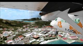 FSX as real as it getsLanding StBarth mit DHC6 Twin Otter [upl. by Aileon]