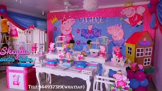 Decoración Peppa Pig 🐷 mesas vintage hada madrina fiesta Infantil tematica niñas [upl. by Anircam]