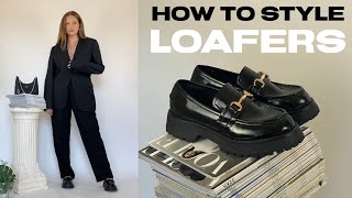 how to style CHUNKY LOAFERS  14 outfits [upl. by Anaert]