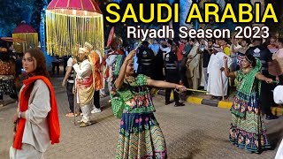 Riyadh Season 2023  Strolling Very Modern Night Life In Saudi Arabia [upl. by Jc]