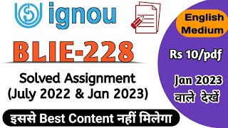 BLI228 solved assignment 202223  Igmou BLIE 228 solved assignment january 2023  BLIS assignment [upl. by Yenruoc792]