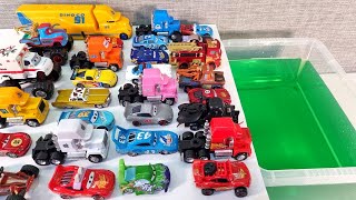 Diecast model cars and truck sliding into water [upl. by Valerie]