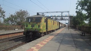 Duronto Livery GZB WAP 7 as the Power of Rajdhani Liveried 12263 Pune Nizamuddin Duronto Express [upl. by Lotsirk]