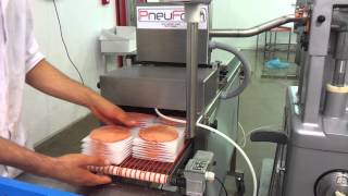 Pneuform Burger forming machine stacking burgers [upl. by Kingsbury]