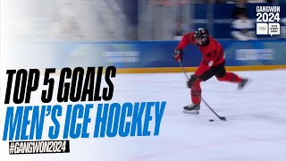 Top 5 Goals  Mens Ice Hockey Day 3  Gangwon 2024 [upl. by Kieger]