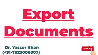 Export Documents  Exports  Documents Required For Exports [upl. by Enelear]