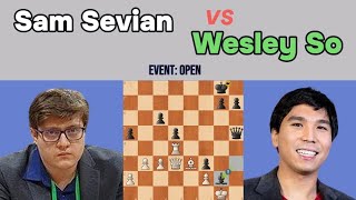 Sam Sevian vs Wesley So  Open Battle Giuoco Piano Game [upl. by Dorwin]