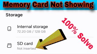 Memory Card Not Showing Problem Solve  SD Card Not Showing 100 Solve [upl. by Virgie]