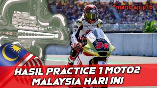 HASIL FP 1 MOTO2 HARI INI  SEPANG MALAYSIA 2024  MARIO AJI P16 [upl. by Kimbell]