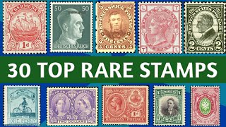 Most Valuable Stamps From Around The World  30 Ultra Rare Stamp Display [upl. by Auos129]