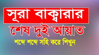 সুরা বাকারা শেষ দুই আয়াতের সহি উচ্চারণ শিখুন । surah bakar ses dui ayat surah baqara last tow ayat [upl. by Brentt168]