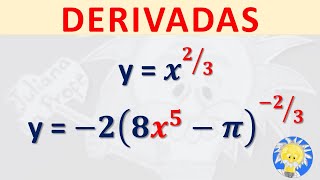 📕 DERIVADA DE POTENCIAS FRACCIONARIAS  DERIVADA CON EXPONENTE FRACCIONARIO  Juliana la Profe [upl. by Annaeerb]