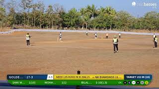 Live Cricket Match  NK DIAMONDS 11 B vs GOLDEN HAWKS A  21Jan24 0115 PM 20 overs  GRAMIN P [upl. by Niveb]