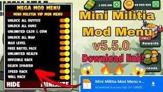 Mini Militia Mod Menu v550  Mini Militia Hack Mod Download Link  Mini Militia Hack [upl. by Yrneh]