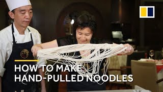 How to make Chinese handpulled noodles bang knead stretch and fold [upl. by Yasmar662]