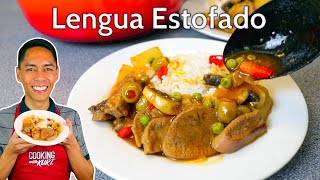 Lengua Estofado Filipino Stewed Beef Tongue in Sweet Tomato Sauce  Cooking with Kurt [upl. by Yelekreb972]