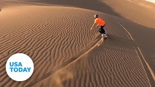 Take a ride with sandboarders in Chile  USA TODAY [upl. by Bedwell]