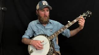 2 Measure Blues Licks G to C Banjo Lesskn [upl. by Ardie]