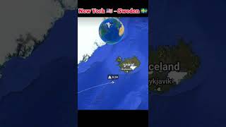 New York to Stockholm flight Route ✈️  Delta Airlines  aviation flight [upl. by Burr]