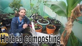 Building a plant hotbed for gardening  Composting  Microclimate [upl. by Lou]