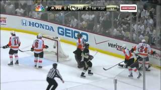 Ilya Bryzgalov Crazy Save 2012 NHL Playoffs April 13 2012 [upl. by Ecneret]