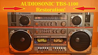 Audiosonic TBS 1100 Full restoration This is a very big boombox [upl. by Ettenauq519]