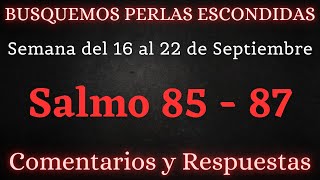 BUSQUEMOS PERLAS ESCONDIDAS ✅ SEMANA DEL 16 AL 22 DE SEPTIEMBRE ♡ SALMOS 85  87 [upl. by Assetal]