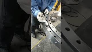 Install the slewing bearing sealing belt [upl. by Enineg]