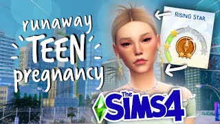 we’re already a 2 STAR CELEBRITY  Sims 4 Pregnant Teen Runaway Challenge 5 [upl. by Dnomsad]