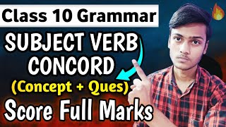 Class 10 Subject Verb Concord with questions  English grammar one shot revision [upl. by Epilif]