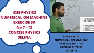 numericals on machine icse class 10 concise physics selina numericals on levers exercise 3A [upl. by Salli83]