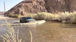 2022 Rivian R1T water fording at Mojave [upl. by Naot37]