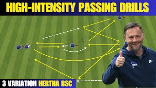 🎯 quotExcellentquot High Intensity Passing Drills  3 Variation Hertha BSC [upl. by Silado]