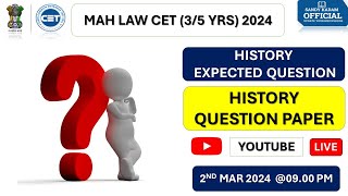 MH LAW CET 35 Yrs 2024  history  most expected question  history gk [upl. by Nylecoj]