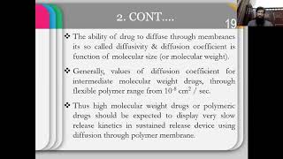 Physicochemical factors for sustained release M [upl. by Ahsiuqal]