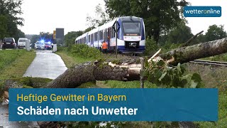 Große Schäden nach Unwettern in Bayern [upl. by Tallou]