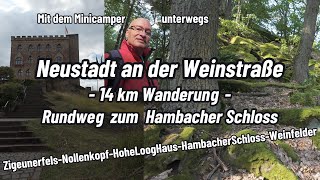 Neustadt an der Weinstraße  Wanderung 14 km Rundweg zum Hambacher Schloss Pfälzerwald [upl. by Grae]