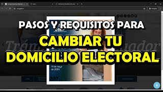 ¿Cómo cambiar el Domicilio Electoral CNE 2024 [upl. by Flory]