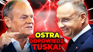 quotNie wiem gdzie ma Konstytucję ale na pewno nie w sercuquot Ostra odpowiedź Tuska na orędzie Dudy [upl. by Francisco16]