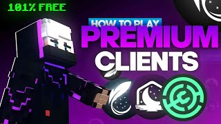 How To Play In Minecraft Premium Clients  FeatherLunarmodrith [upl. by Nelsen]