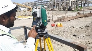 Total station Basic  Column marking with TS  Resection [upl. by Ainimre11]