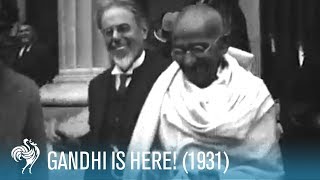 Mahatma Gandhi Arrives in the UK 1931  British Pathé [upl. by Aihgn]