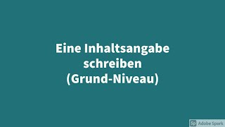 009 Eine Inhaltsangabe schreiben GrundNiveau [upl. by Gnivri]