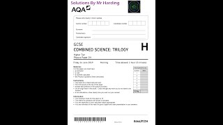 AQA  GCSE 91  Combined Science Trilogy  Biology  Paper 2H  2019  Solutions By Mr Harding [upl. by Nordna209]