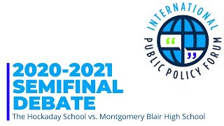 Semifinal Debate The Hockaday School vs Montgomery Blair High School [upl. by Idnarb122]