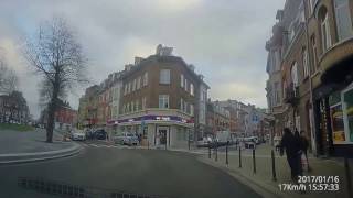 Belgium BrusselBruxelles driving dashcam 4k from Strombeek to Elsene to Brussels center 2017 part 2 [upl. by Adialeda]